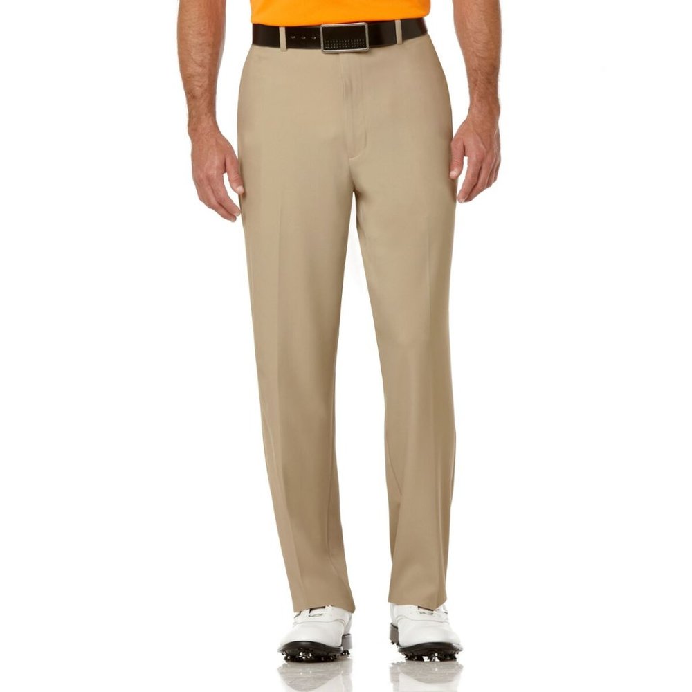 PGA TOUR EXTENDER COMFORT FLAT FRONT PANT  42x30  Chinchilla (tan)
